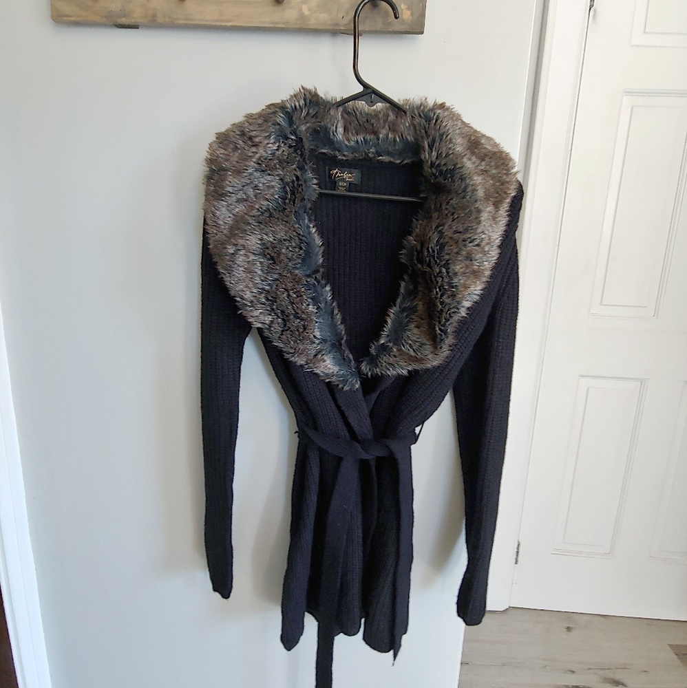 Faux fur sweater